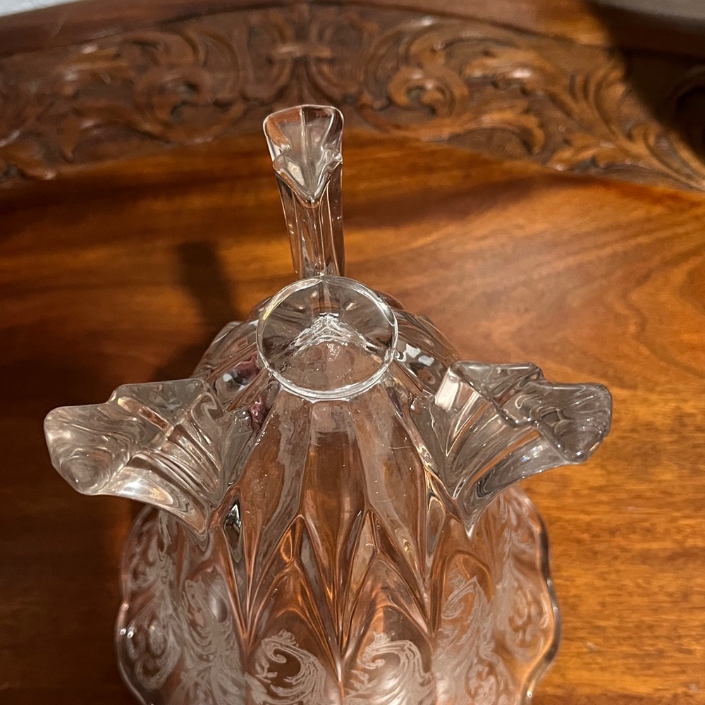 New Martinsville Glass Art Deco Etch 45 Janice Footed Vase Elegant Glass - Picture 5 of 6